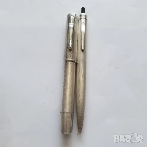 Сребърни химикалка и писалка със златен писец 14к Warranted, снимка 9 - Антикварни и старинни предмети - 50006851