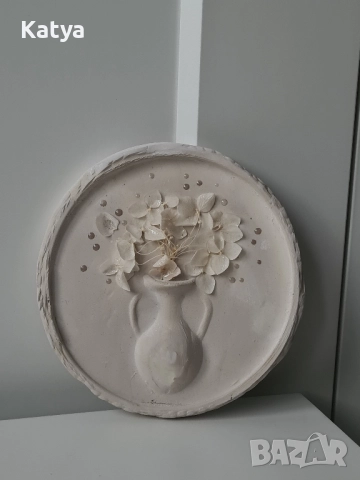 Ръчно изработена декорация ваза с цветя, снимка 4 - Декорация за дома - 52350881