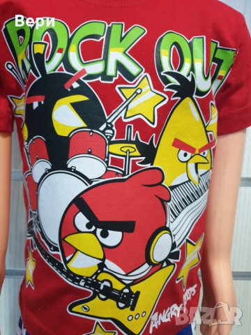 Нова детска тениска с трансферен печат Angry Birds, снимка 2 - Детски тениски и потници - 28452377