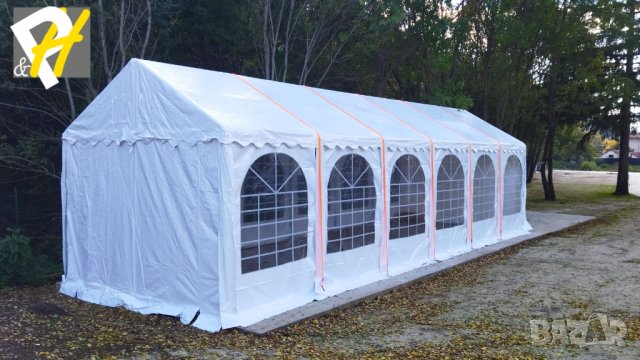 Професионална шатра 4х12м, огнеустойчив PVC брезент 550гр/м2