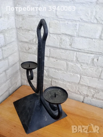 Стар свещник от ковано желязо, снимка 3 - Други ценни предмети - 53207795