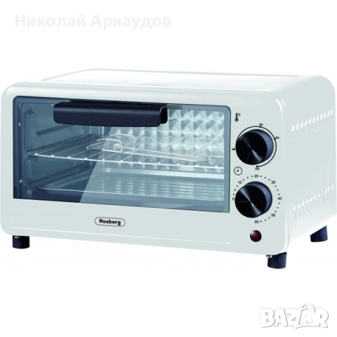 Фурна мини Rosberg R51441C, 800W\9л. до 230°C, Бяла