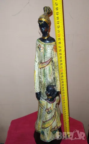 Статуетка на африканска жена с дете. , снимка 2 - Статуетки - 50026502