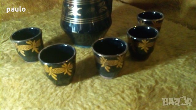 Керамични чаши два комплекта за ракия, снимка 1 - Антикварни и старинни предмети - 27140865