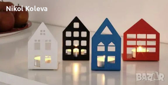 Свещници IKEA VINTERFEST държачи за чаени свещи (tealight holders) във формата на къщички