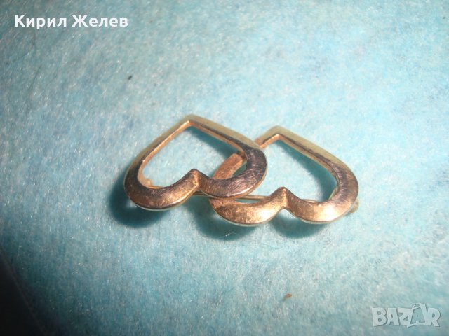 СТОМАНЕНА ПОЗЛАТЕНА АРТ НУВО БРОШКА - СЪРЧИЦА МАЙСТОРСКА СТАРА ИЗРАБОТКА ВИНТИДЖ БИЖУ 8808, снимка 7 - Антикварни и старинни предмети - 35605625