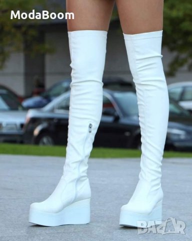 💯Модерни дамски кожени ботуши на платформа💯 , снимка 4 - Дамски ботуши - 43133588