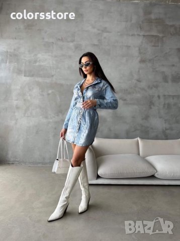 Луксозна рокля с блестящ ефект код VL-E33