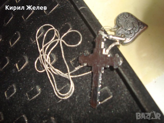 ГОЛЯМ АРТ КРЪСТ НЕРЪЖДАЕМА СТОМАНА с ПОСРЕБРЕНО СЪРЧИЦЕ МЕДАЛЬОН ОРНАМЕНТИРАНО и ВЕРИЖКА 21072, снимка 13 - Колиета, медальони, синджири - 32659485