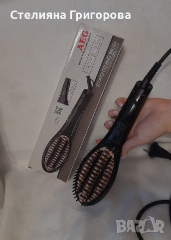 НОВА електрическа четка за изправяне на коса AEG, снимка 2 - Аксесоари за коса - 43259449