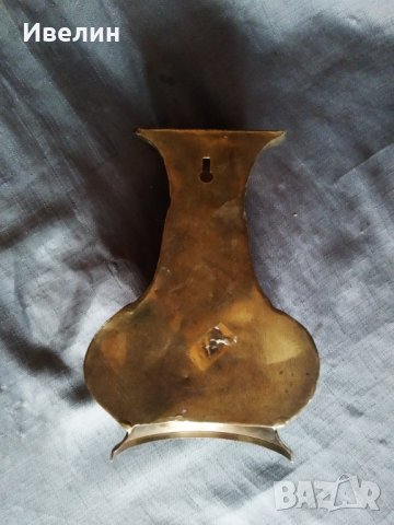 стара месингова ваза за стена, снимка 3 - Антикварни и старинни предмети - 27470302