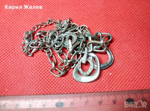 ШИКОЗНО ПОСРЕБРЕНО ФЕШЪН АРТ КОЛИЕ ОГЪРЛИЦА с ФАСЕТИРАНИ ЦИРКОНИ 47370, снимка 4 - Колиета, медальони, синджири - 47298467