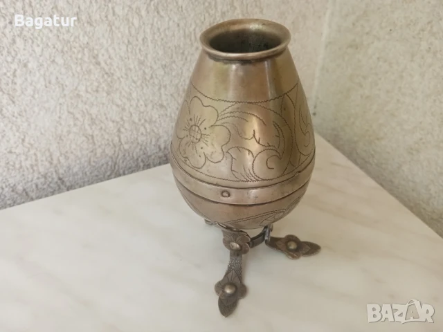 Стар,винтидж,гравиран съд,мате,на гаучосите,Рядък, снимка 6 - Антикварни и старинни предмети - 50830110