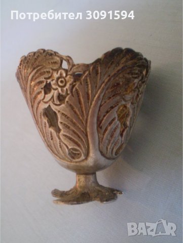 Възрожденски сребърен зарф за великденско яйце чашка сребро, снимка 2 - Антикварни и старинни предмети - 37076182