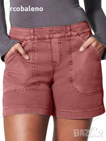 Нови модни универсални дамски къси панталони от кепър с голям джоб и голям ластик, 11цвята - 023, снимка 2 - Къси панталони и бермуди - 40879371