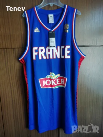France FFBB Adidas нов оригинален баскетболен потник Франция национален отбор 2XL XXL 