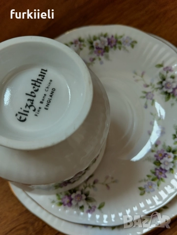 5 тройни сета за чай от финала костен порцелан, произведен от  Elizabethan, снимка 4 - Чаши - 52027703