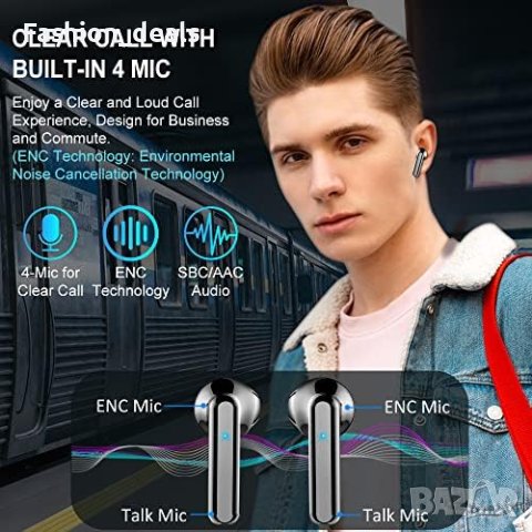 Нови Безжични Bluetooth 5.3 слушалки Водоустойчиви USB-C , снимка 3 - Bluetooth слушалки - 42945396