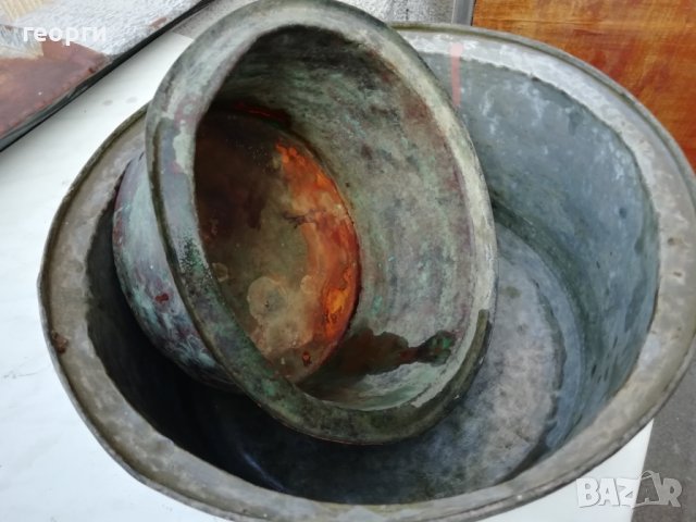 медни старинни съдове /котли/, снимка 6 - Декорация за дома - 43602990
