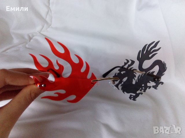 Слънчеви очила с пламък и дракон, снимка 2 - Слънчеви и диоптрични очила - 32879640