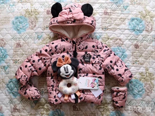 Мини Маус яке за бебе 3-6м + подарък дрънкалка