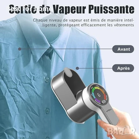 VPOW Мини преносима парна ютия 1200W: 2 в 1  с LCD дисплей, снимка 5 - Ютии - 50746533