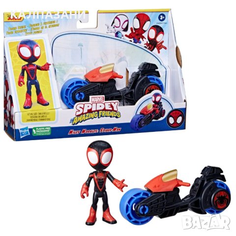 HASBRO Фигура с мотоциклет SPIDEY AMAZING FRIENDS F6777, снимка 2 - Коли, камиони, мотори, писти - 43213387