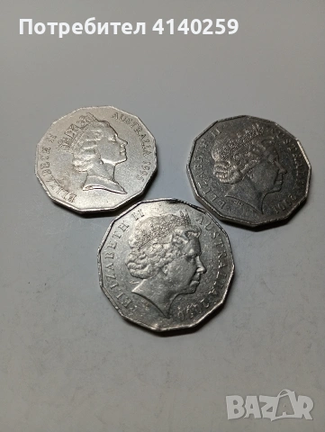 АВСТРАЛИЯ МОНЕТИ 50 ЦЕНТА 1995 2000 2001 Г , снимка 5 - Нумизматика и бонистика - 53080943