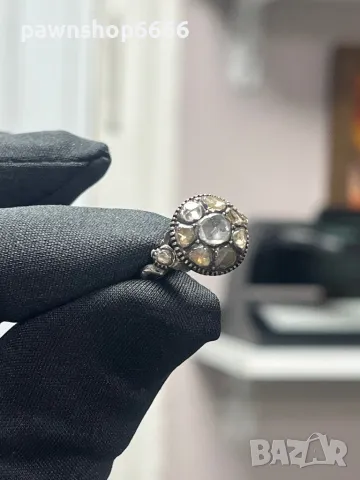Античен викториански диамантен пръстен (1880 г.) , снимка 15 - Пръстени - 49225712
