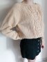 Ръчно плетен пуловер с аранови елементи , снимка 7