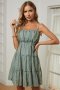 Ефирна къса дамска рокля в зелено, снимка 1 - Рокли - 40031789