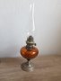 Стара настолна лампа кафяво стъкло, снимка 1 - Антикварни и старинни предмети - 39046913