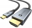 WARRKY USB C към HDMI кабел 4K, Thunderbolt 3 към HDMI адаптер, 2 метра, снимка 1 - Кабели и адаптери - 37804931