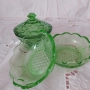 Ретро Захарница от Зелено Стъкло, снимка 5