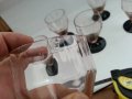 Стъклена гарафа и стъклени чаши цветно стъкло , снимка 9