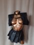 2XL/4XL К-т Черна кожена къса пола на плисета и елек за едра дама , снимка 1 - Поли - 40136893