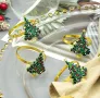 Коледна елха Пръстен за салфетки от плат , снимка 1