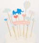 Слон слонче слончета птички облак облаци Happy Birthday топери  украса декор торта мъфини рожден ден