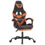 vidaXL Въртящ гейминг стол с подложка черно-оранжев изкуствена к(SKU:349561ожа, снимка 1 - Столове - 44060251