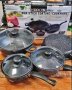 Комплект качествени тенджери от 7 части с незалепващо мраморно покритие, снимка 1 - Съдове за готвене - 43076105