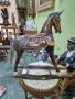 Прекрасна много стара антикварна дървена фигура статуетка люлеещ се кон, снимка 2