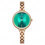 Дамски часовник, розово злато със зелено