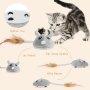 Интерактивна играчка за котка,USB акумулаторна смарт електронна мишка с Перо и опашка, снимка 3