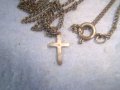 МИНИАТЮРНО СТАРО СРЕБЪРНО КРЪСТЧЕ СРЕБРО 950 с ПОСРЕБРЕНО СТОМАНЕНО ЗДРАВО СИНДЖИРЧЕ 12660, снимка 7