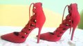 "Tulipano"-червени уникални обувки, снимка 1 - Дамски обувки на ток - 43483804