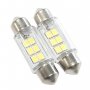 Комплект диодни крушки, 2бр., 6 SMD диода, 36ммм., 12V, бял, снимка 2