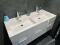 Долен шкаф за баня Vicard + Двойна мивка + 2бр. смесители Vidima, снимка 1 - Шкафове - 43537471