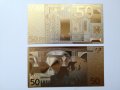 Сувенирни златисти евро банкноти, снимка 5