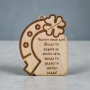 6446 Дървена плочка с подкова Честит имен ден, 12x9cm, снимка 1