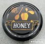Атрактивни капачки за буркани с пчелен мед ”honey black limited”, снимка 1 - За пчели - 25565429